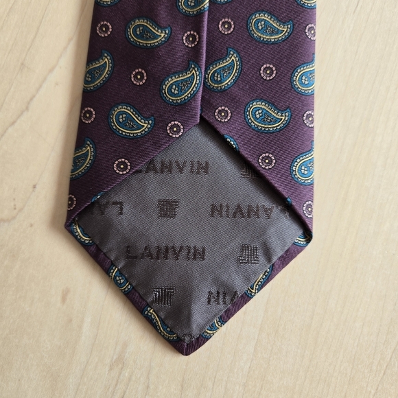 🇫🇷Lanvin Paisley Tie in Purple and Blue - Picture 6 of 6